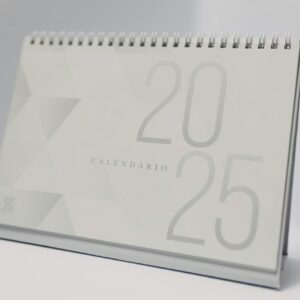 Minimalist 2025 desk calendar with a modern design, perfect for planning and organizing your year.